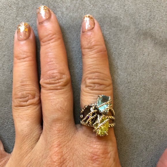 Multi colored stone statement ring - Picture 2 of 4
